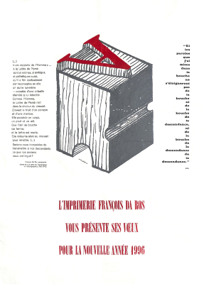 L'imprimerie françois da ros vous présente sex vœux pour la nouvelle année 1996 / François da Ros