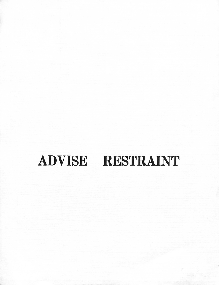 [Advise Restraint] / Madeline Wilson
