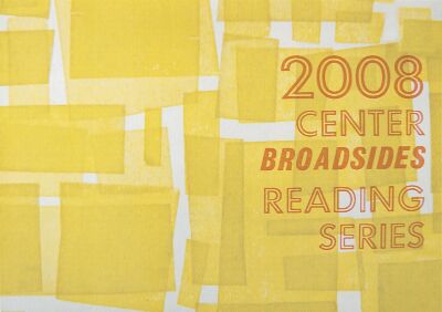 [Postcard advertising the Center for Book Arts fall 2008 broadsides reading series]
