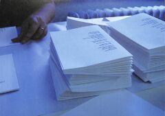 [Postcard advertising the Center for Book Arts' History of Art Series: Book Arts Collaborations]
