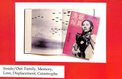 [Postcard advertising "Inside/Out: Family, Memory, Loss, Displacement, Catastrophe"]

