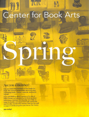 [Pamphlet advertising spring 2019 programming at the Center for Book Arts]
