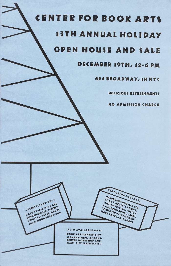 Center for Book Arts 13th Annual Holiday Sale : December 19th, 12-6 PM : 626 Broadway, in NYC ...