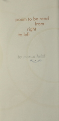 Poem to be Read from Right to Left / Marwa Helal