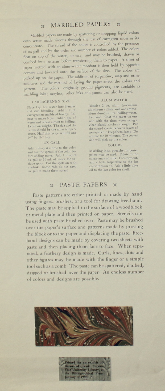 [Marbled Papers / Paste Papers] / [Bibliographical Press]

