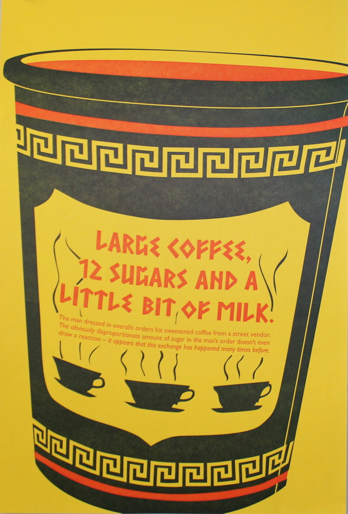 New York Writes Itself Center for Book Arts Broadside: (Untitled: Large Coffee) / Jennifer Putvin