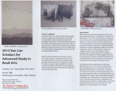 Exhibition brochure for "2012 Van Lier Scholars for Advanced Study in Book Arts"