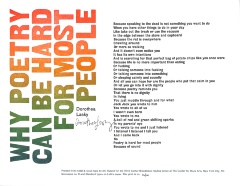 Why Poetry Can Be Hard For Most People / text by Dorothea Lasky; designed and printed by MC Hyland