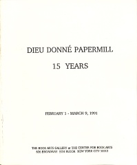 Exhibition catalog for "Dieu Donné Papermill: 15 Years"