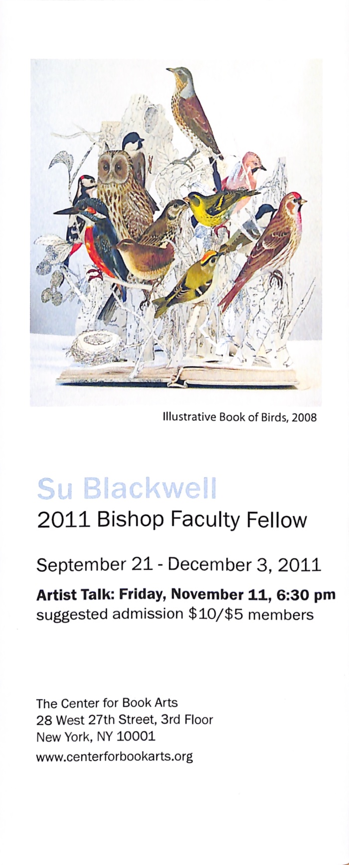 Exhibition brochure for "Su Blackwell: 2011 Bishop Faculty Fellow" 