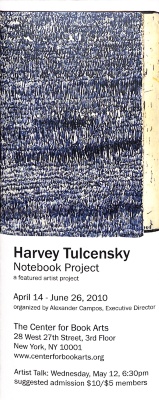 [Exhibition brochure for "Notebook Project: Harvey Tulcensky"]