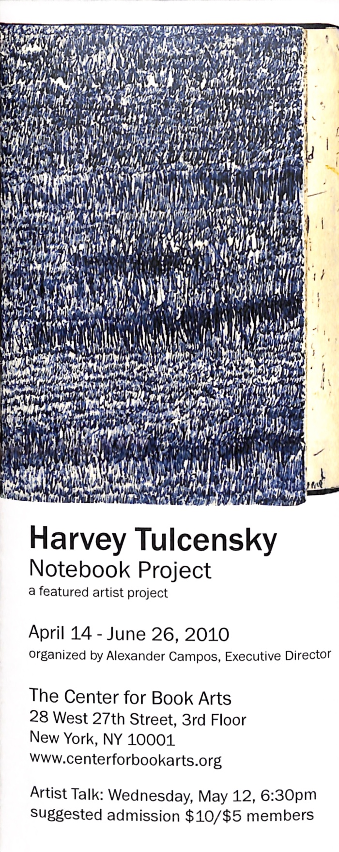 [Exhibition brochure for "Notebook Project: Harvey Tulcensky"]