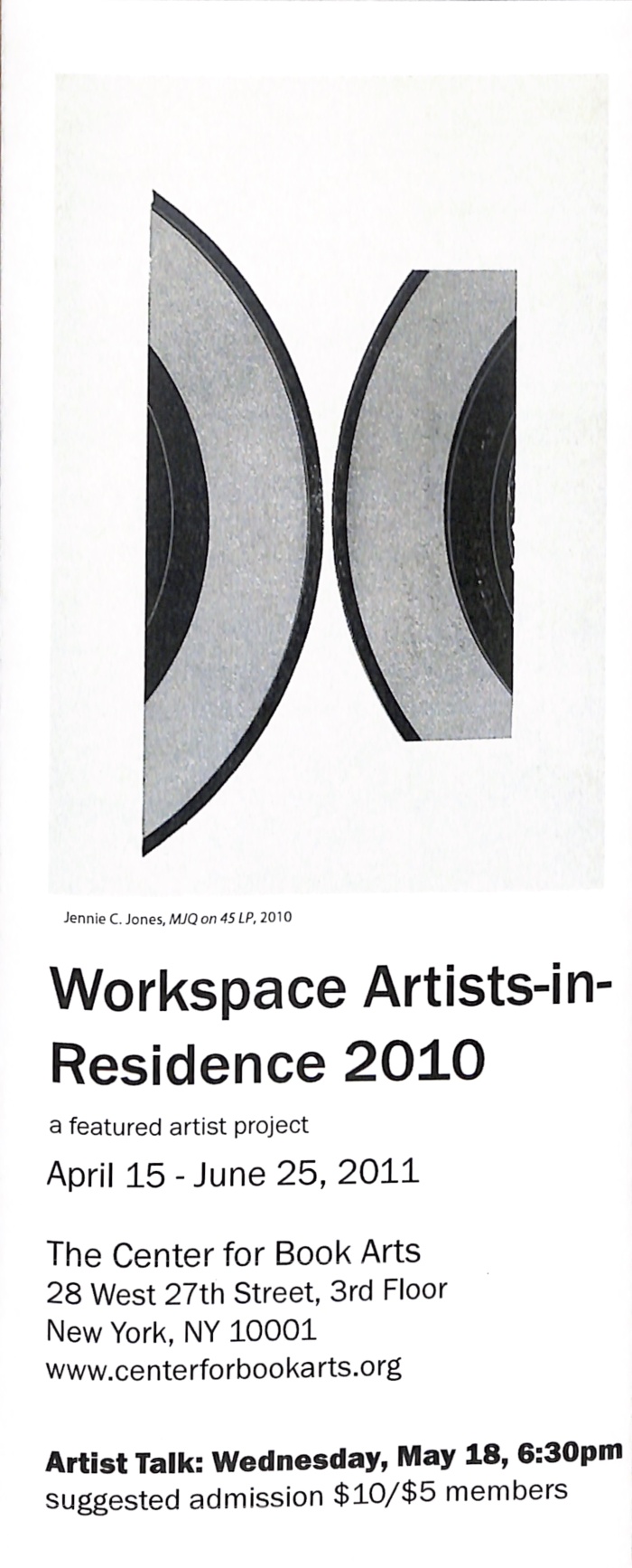 Exhibition brochure for "2010 Artists-in-Residence Workspace Program"