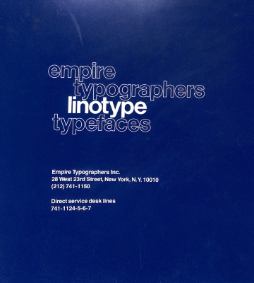 Empire Typographers Linotype Typefaces / Boro Typographers, Inc. 