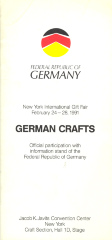 German Crafts: New York International Gift Fair, February 24-28, 1991: Official Participation with Information Stand of the Federal Republic of Germany, Jacob K. Javits Convention Center / Bundesverband Kunsthandwerk (Germany)