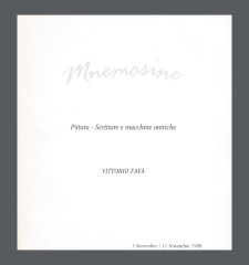 Mnemosine: Pittura - Scritture e macchine oniriche / Vittorio Fava; Palazzo Valentini