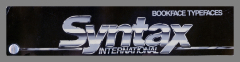 Syntax International Bookface Typefaces / Syntax International 