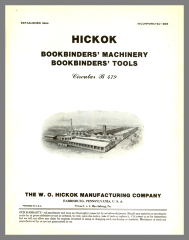 Hickok Bookbinders' Machinery, Bookbinders' Tools / W.O. Hickock Manufacturing Company