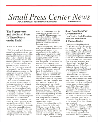 Small Press Center News: For Independent Publishers and Readers / Small Press Center