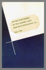 To the Subscribers of the Graphic Arts Research Foundation, Inc., July 1, 1952 / Graphic Arts Research Foundation, Inc. 