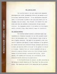 The Linofilm System / Mergenthaler Linotype Company