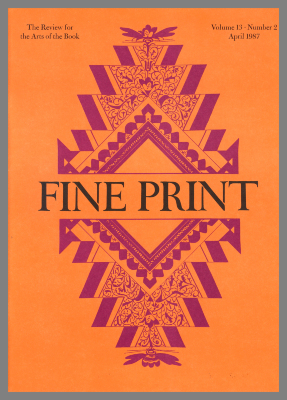 Fine Print : The Review for the Arts of the Book / Sandra Kirshenbaum