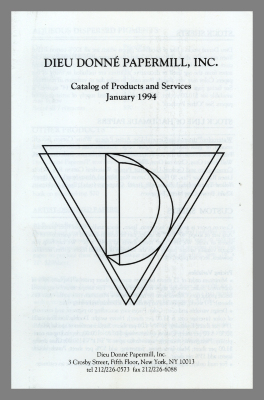 Dieu Donne Papermill Catalog of Products and Services / Dieu Donne Papermill, Inc.