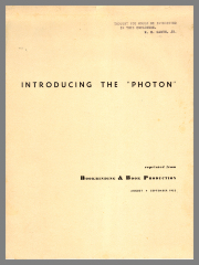 Introducing the "Photon" / Reprinted from Bookbinding & Book Production