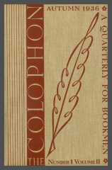 The Colophon, New Series: A Quarterly for Bookmen, vol. 2, no. 1 / Frederick B. Adams, Jr., Elmer Adler, Alfred Stanford, John T. Winterich, eds.