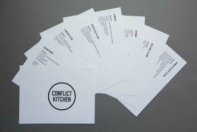 Conflict Kitchen recipe cards / Jon Rubin and Dawn Weleski