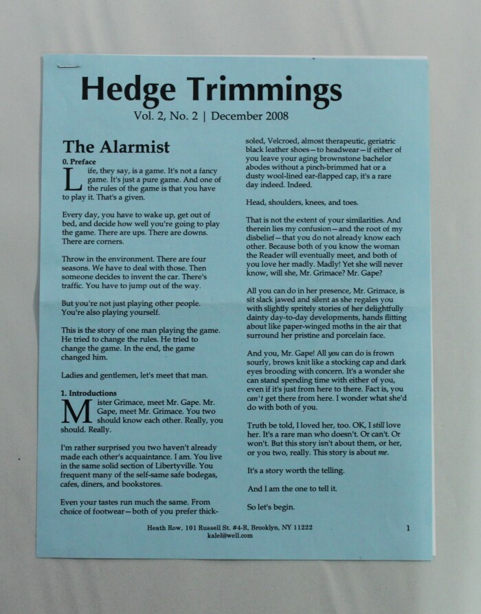 Hedge Trimmings: Vol.2, No.2 [December 2008] / Heath Row