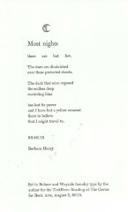Most nights / Barbara Henry