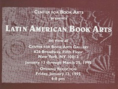 [Postcard advertising "Latin American Book Arts"]
