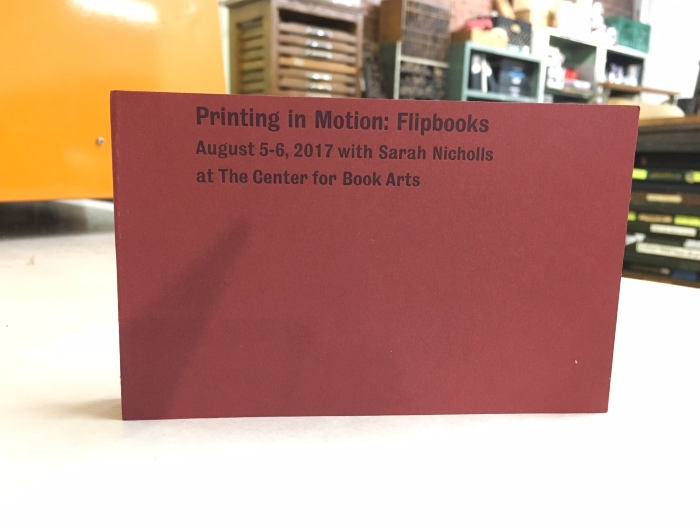 [Printing in Motion: Flipbooks class creation] / Maria Lobo, Leah Muntges, Mary Claire Nemeth, Gabriela Salazar, Richard Tran
