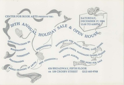 [Postcard advertising the Center's twentieth annual holiday sale and open house]
