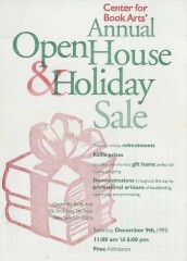 [Postcard advertising the Center's annual open house and holiday sale for 1995]
