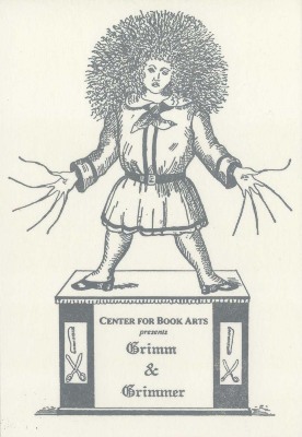 [Postcard advertising "Grimm and Grimmer"]
