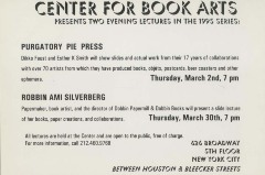 [Postcard advertising lectures by Purgatory Pie Press and Robbin Ami Silverberg]

