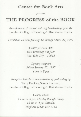 [Postcard advertising "The Progress of the Book"]
