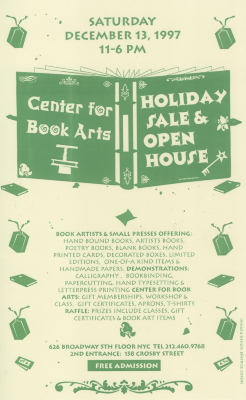 [Postcard advertising 1997 holiday sale and open house]
