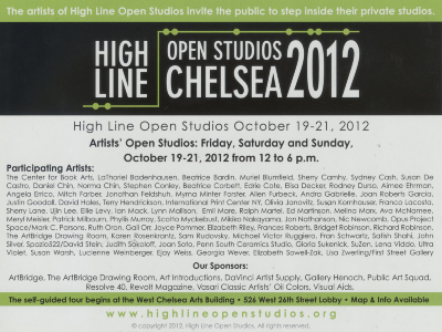 [Postcard advertising the 2012 High Line Open Studios Chelsea]
