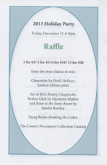 [2013 holiday party raffle and silent auction information sheets]
