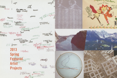 [Postcard advertising 2013 spring featured artist projects]
