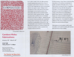 [Exhibition brochure for "Candace Hicks: Fabrications"]

