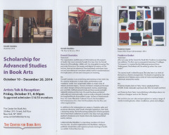 [Exhibition brochure for "2014 Scholarship for Advanced Studies in Book Arts"]
