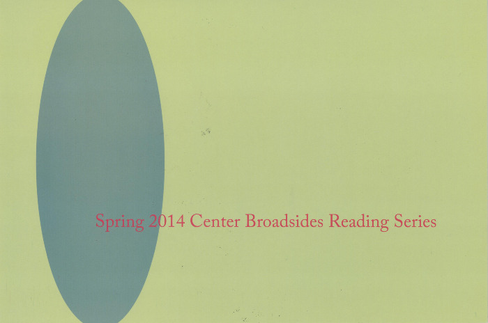 [Postcard advertising spring 2014 Center for Book Arts broadsides reading series]
