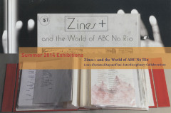 [Postcard advertising "Zines+ and the World of ABC No Rio" and "Livre d'Artiste d'Aujourd'hui"]

