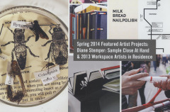 [Postcard advertising spring 2014 featured artist projects at the Center for Book Arts]
