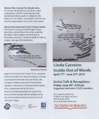 [Exhibition brochure for "Linda Carreiro: Inside Out of Word"]
