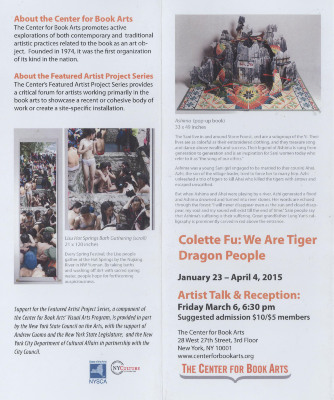 [Exhibition brochure for "Colette Fu: We Are Tiger Dragon People"]
